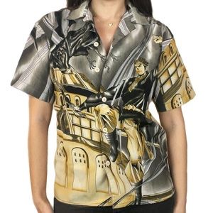 Vintage 90s/Y2K Anime Button Down Up Top